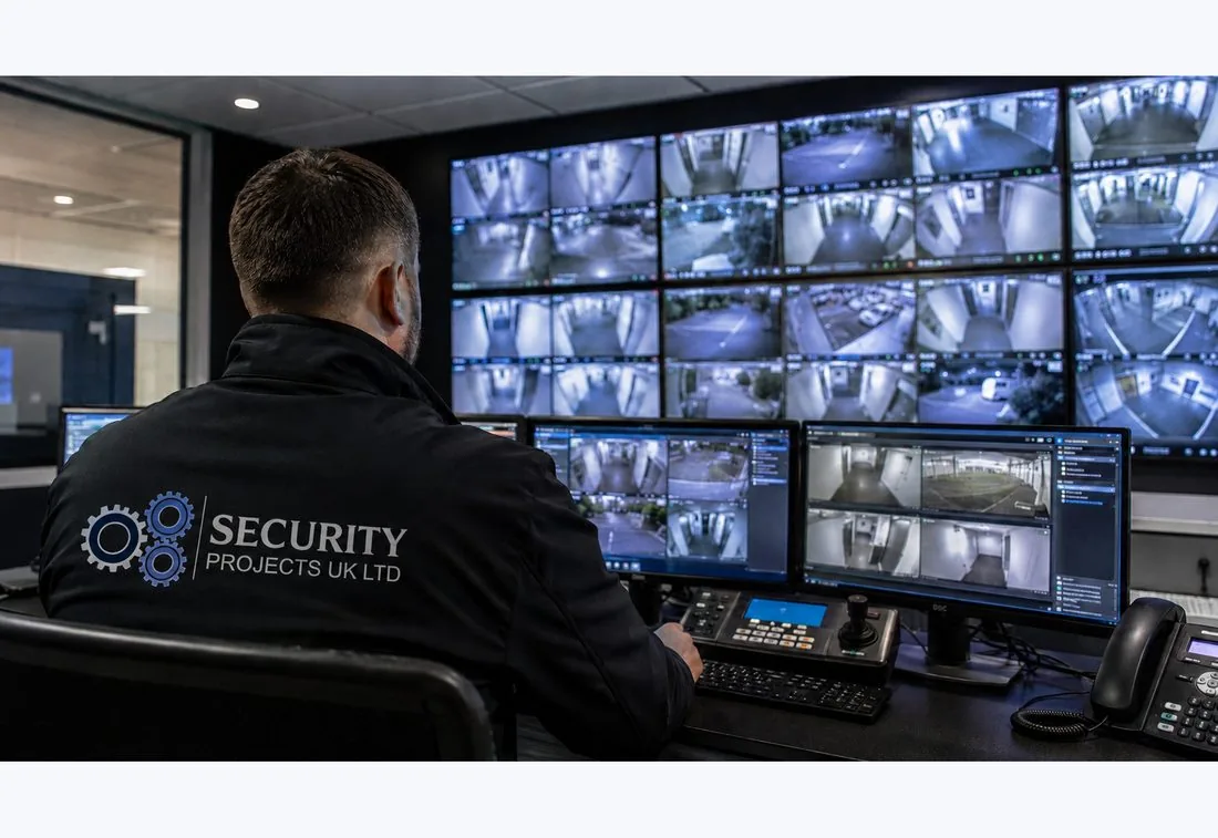 Security Projects UK CCTV operator monitoring camera feeds