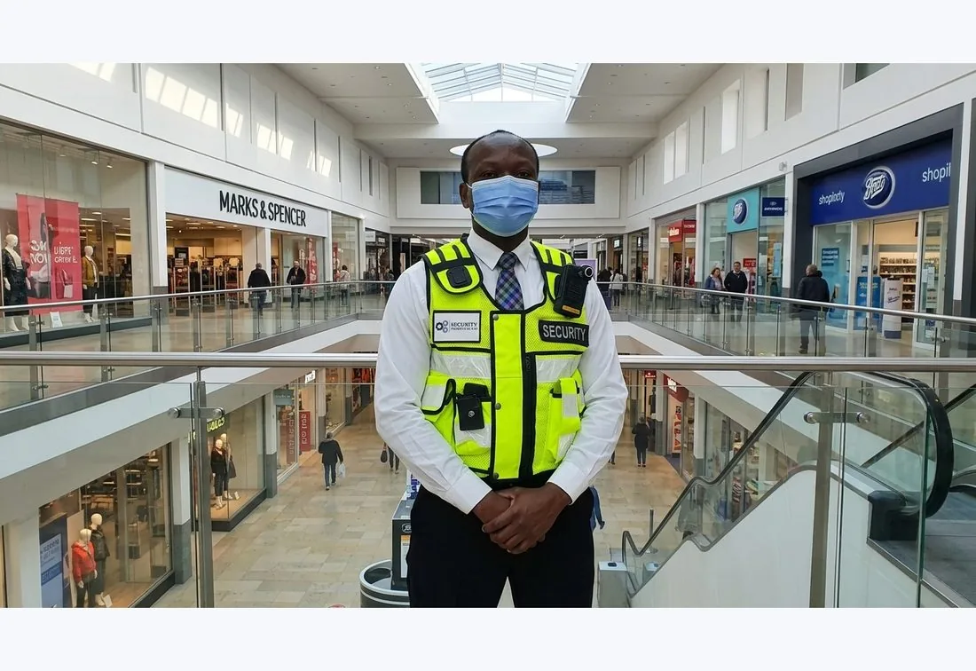 Security Projects UK retail security officer at a shopping centre